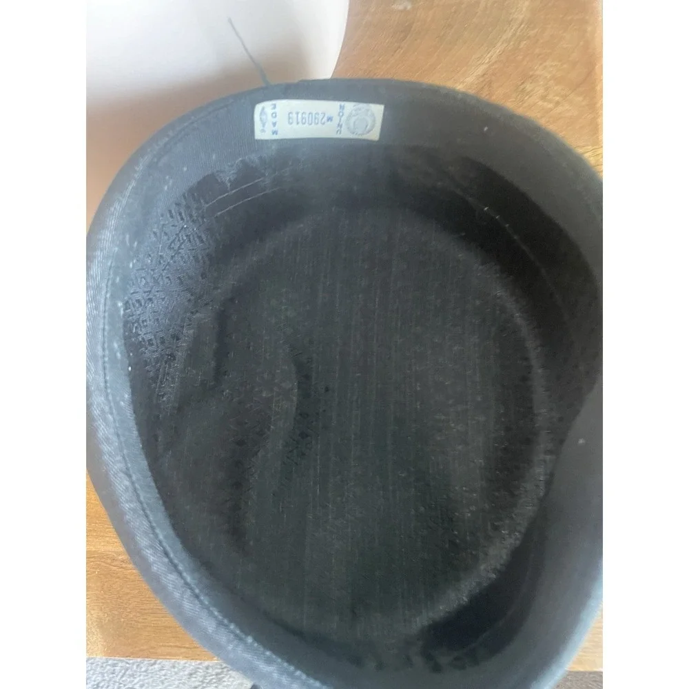 Vintage 1960's Black Pillbox Hat w/ Net Veil Ribbon Trim Union Made Cocktail